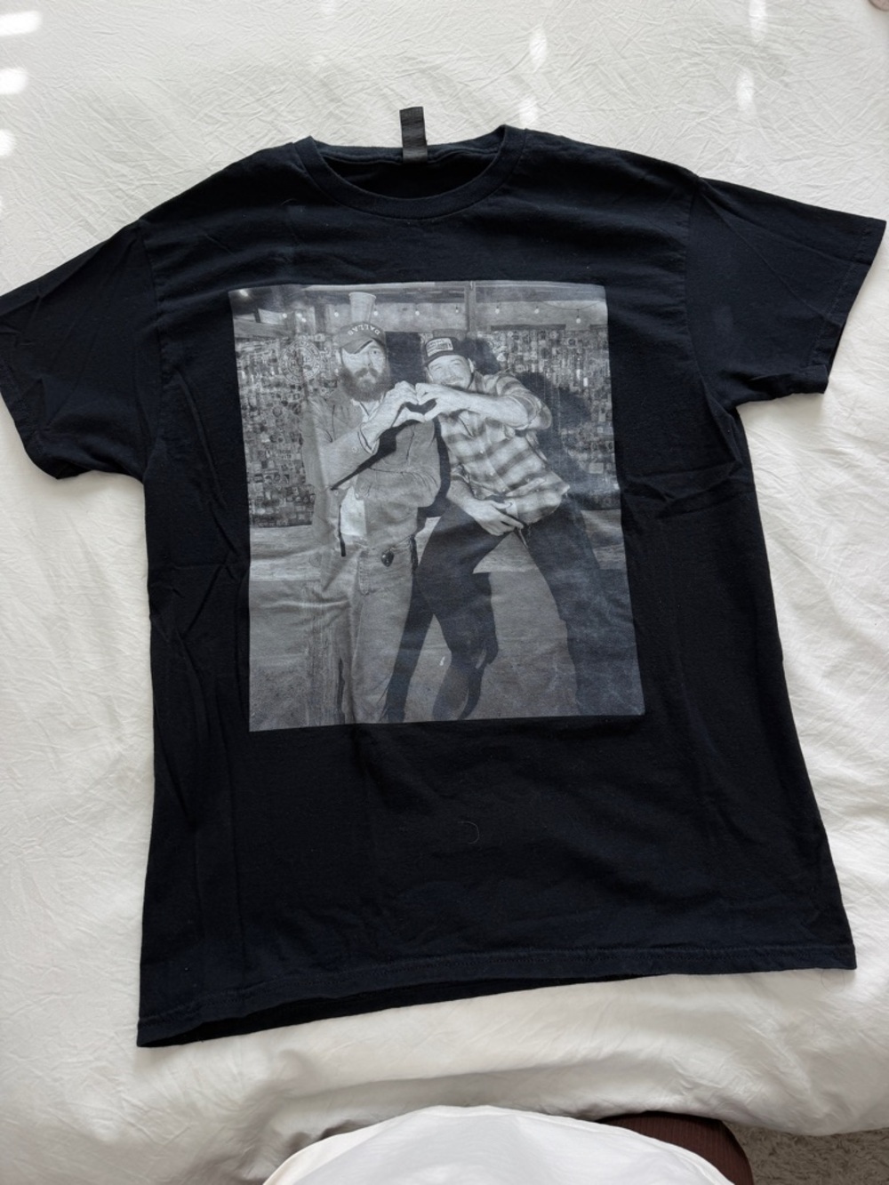Black Short-Sleeve Tee with Post Malone and Morgan Wallen Graphic - Picture 2 of 5